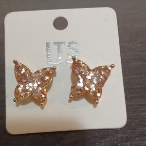 ITS Rose Gold Color Butterfly Earrings